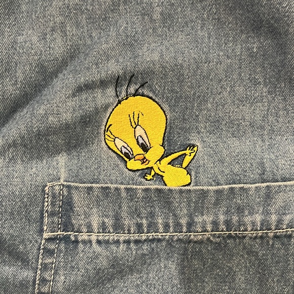 Vintage Looney Tunes Denim Button Down - Picture 2 of 5